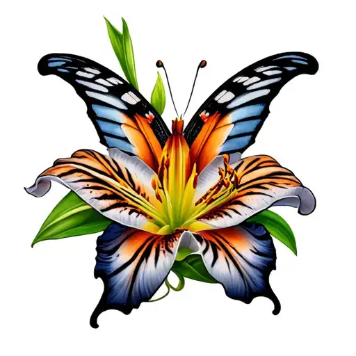 Butterfly And Tiger Lily