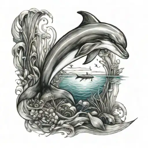 Dolphin And Mermaid