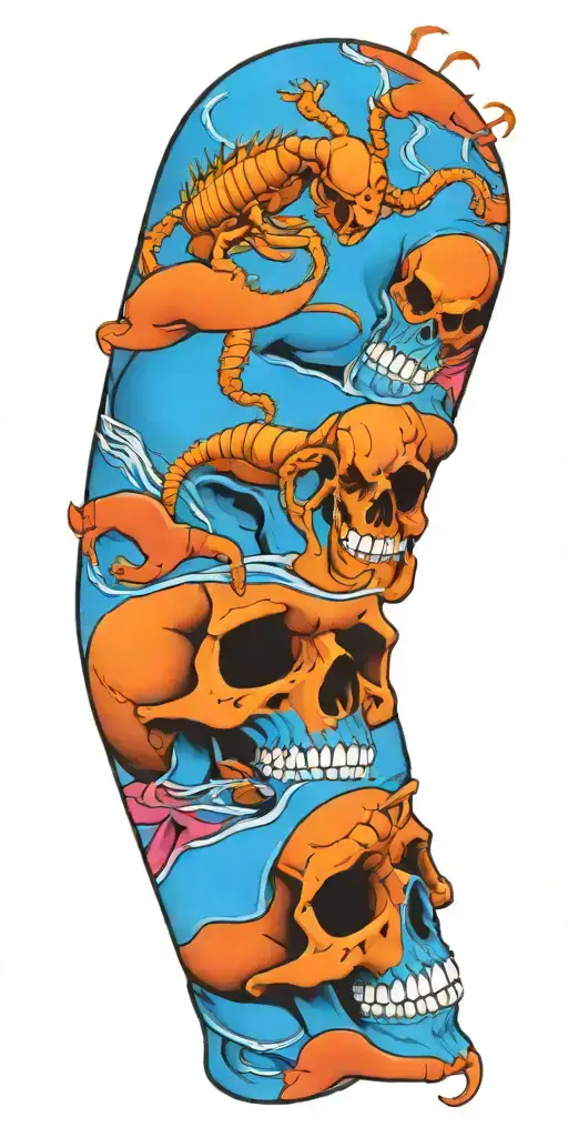 Skull And Scorpion Intertwined