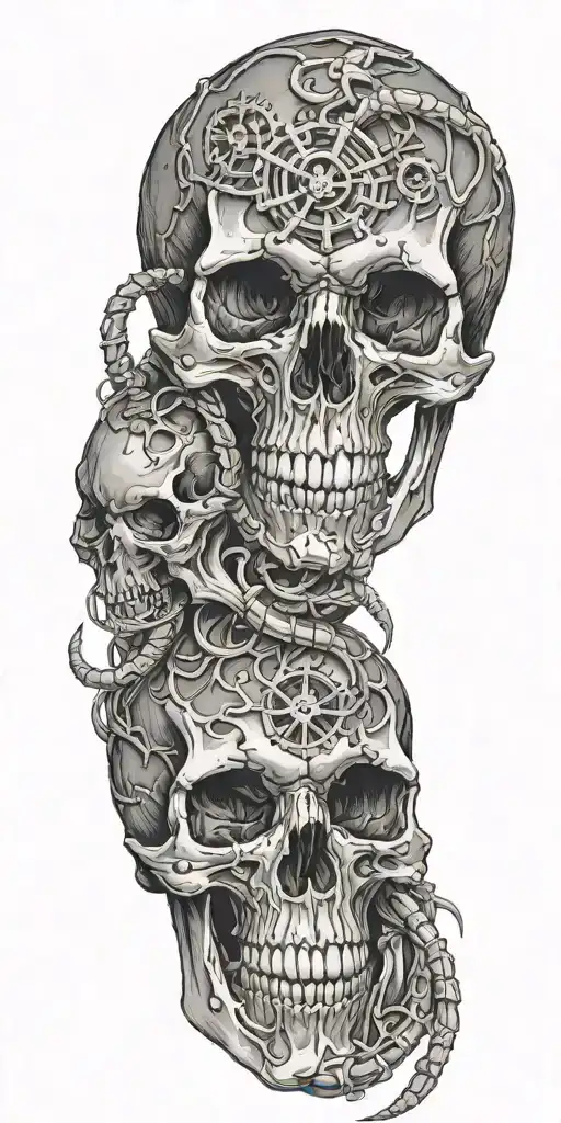 Skull And Scorpion Intertwined
