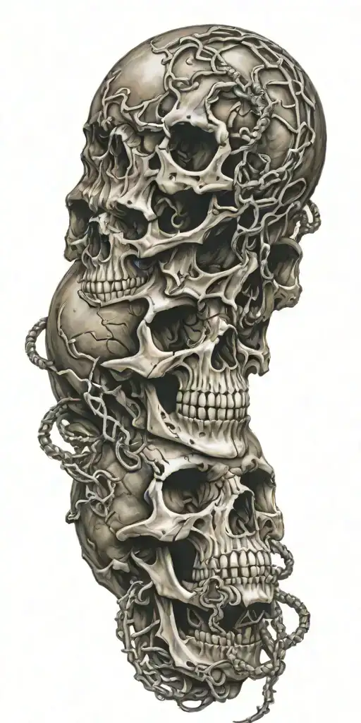 Skull And Scorpion Intertwined