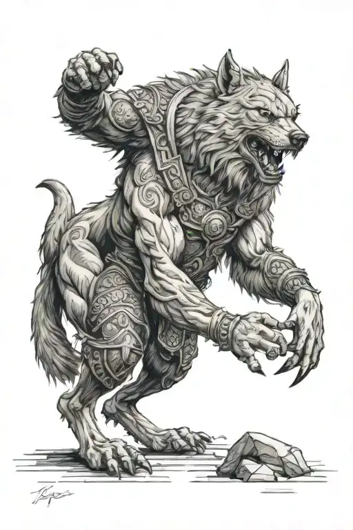 The Scene From Norse Mythlogy When Fenrir Gets Bound And Tyr Loses His Hand