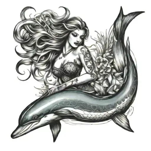 Mermaid And Dolphin