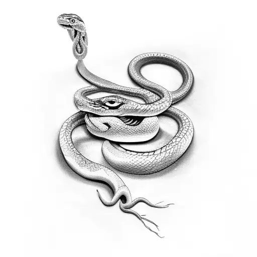 Snake Tattoo That Will Be Placed On A Hand