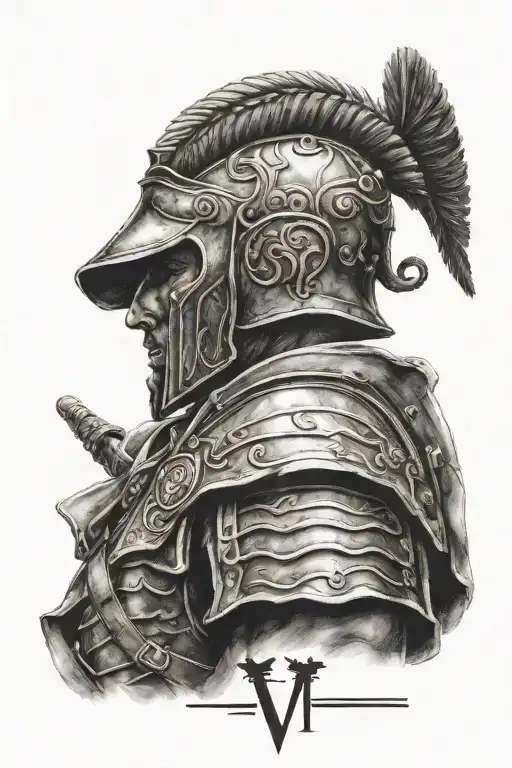 Roman Legionare With Roman Numerals Vii