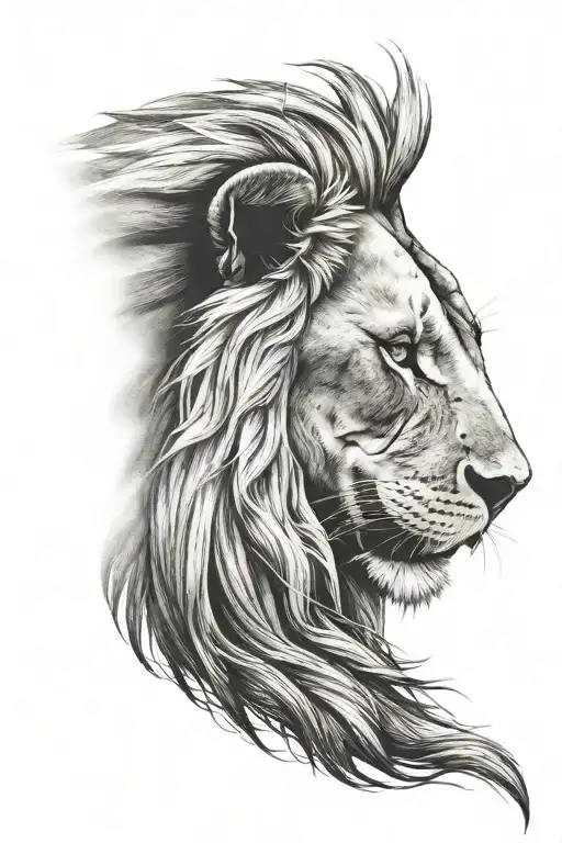 Half Skull Half Lion Head