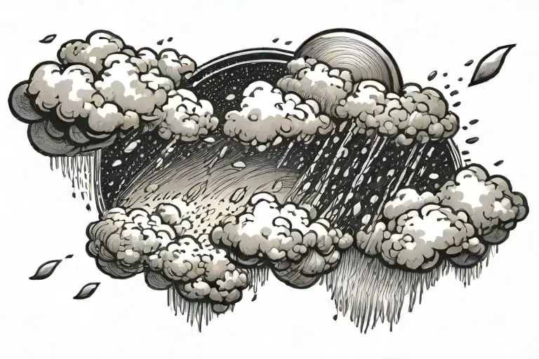 Rain With Cloud Tattoo Has Left Side Is Half Circle