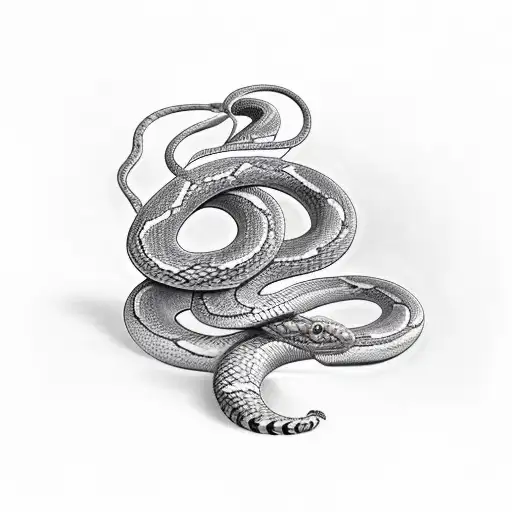 Coiled Snake On Leg