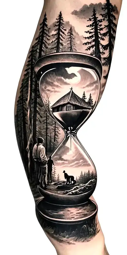 Family And Forest And Hour Glass