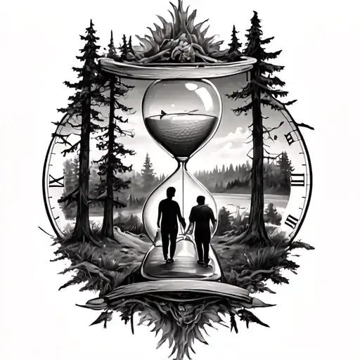 Family And Forest And Hour Glass And Golf