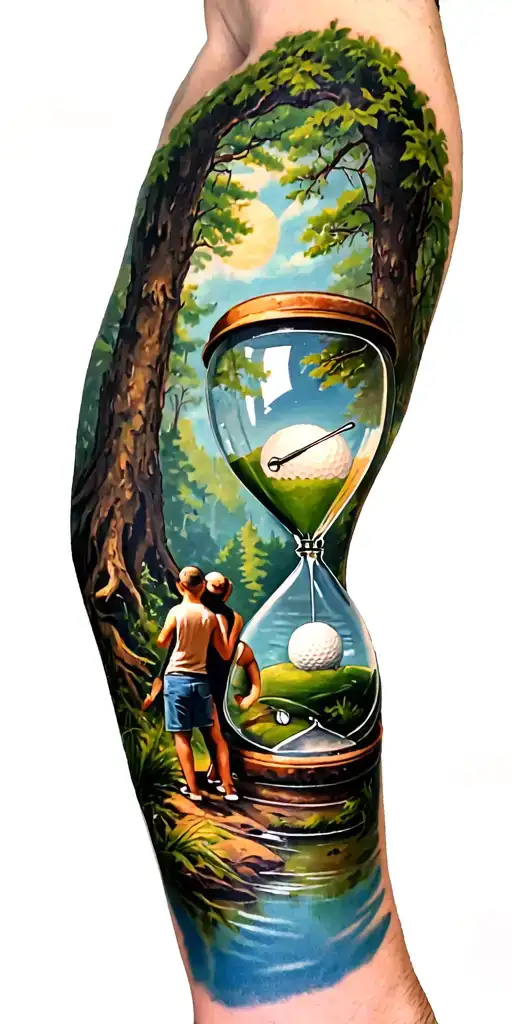 Family And Forest And Hour Glass And Golf