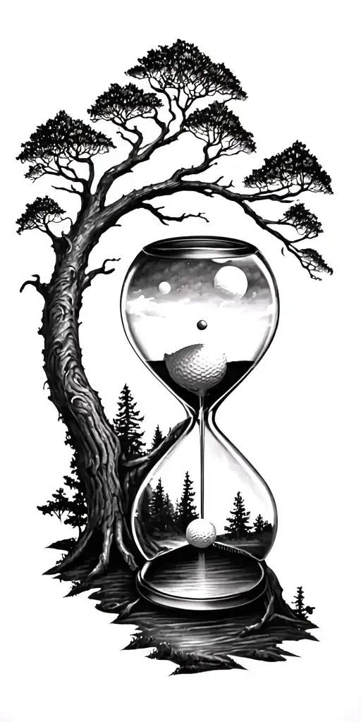Family Tree And Forest And Hour Glass And Golf