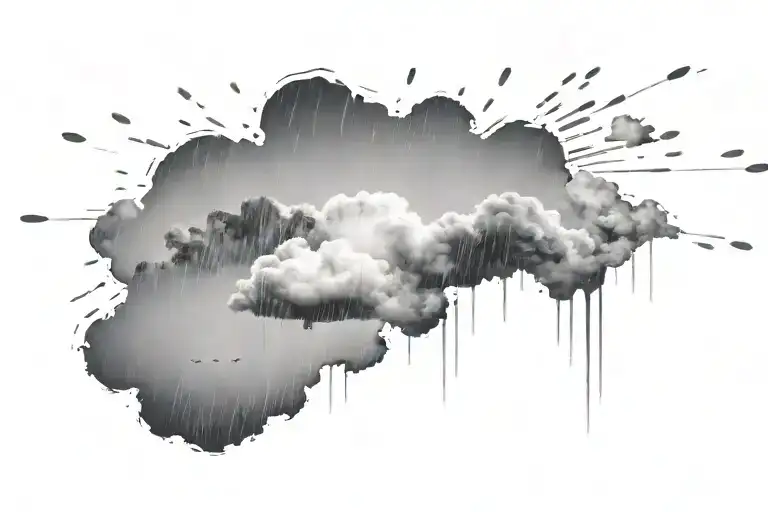 Rain With Cloud Circle Shape