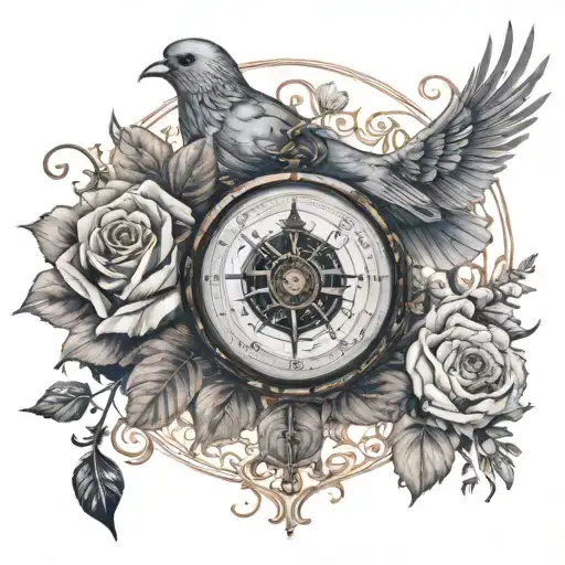 Rose Grain Field Dove Compass Ace