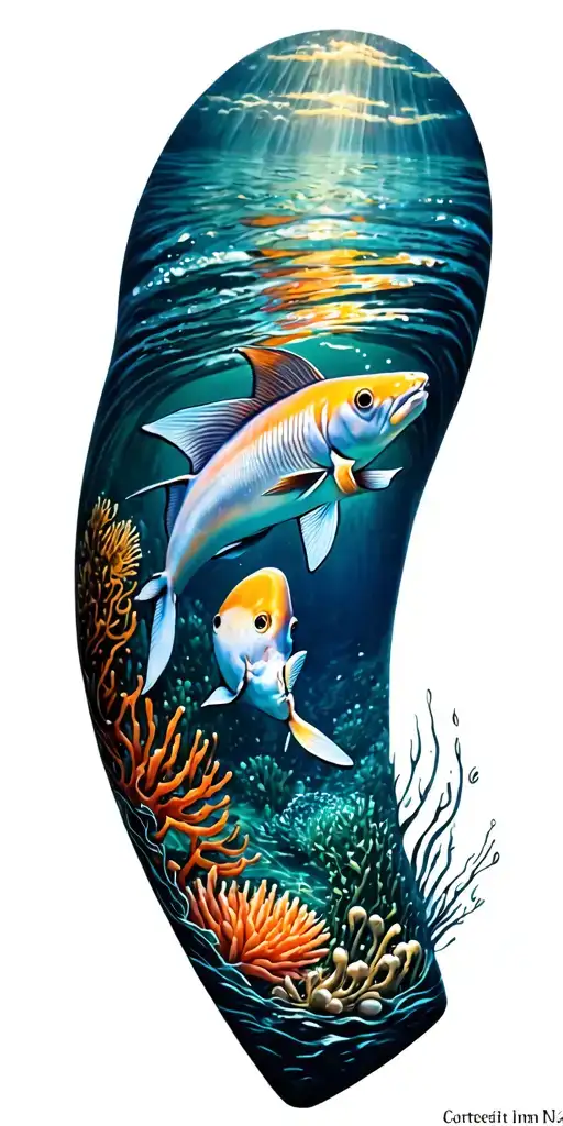 Underwater Ocean Scape Scene