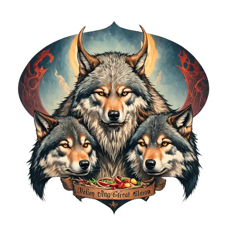 Odin Great Hall Feast Surrounded By Wolves