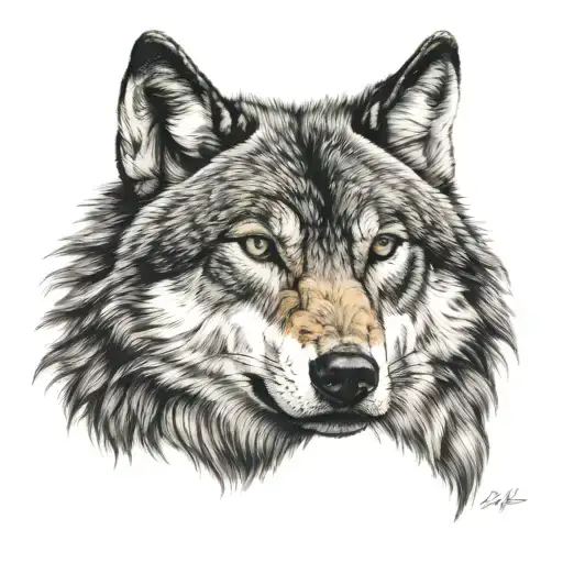 Old Wolf Looking Hard