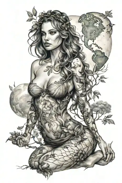 Full Body Realistic Beautiful Earth Girl