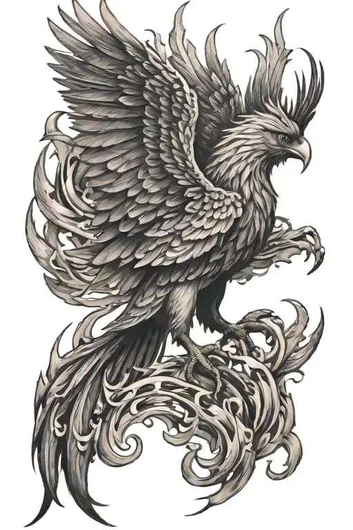 Phoenix Rising From The Ashes Symbolizing Overcoming Ptsd