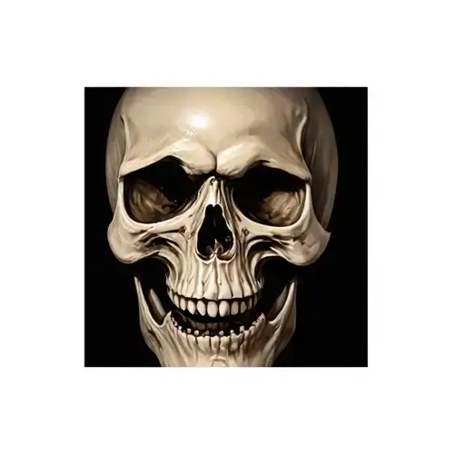 Real Skull Soft Shading Open Mouth Horror Skull