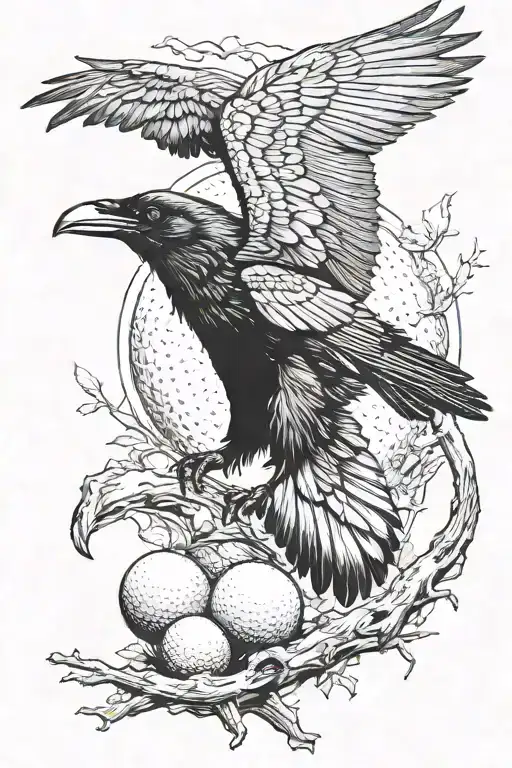 Raven Picking Up Golf Ball