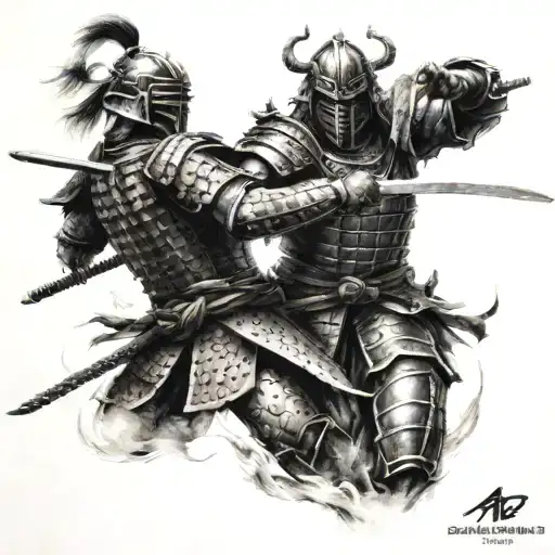 Samurai Warrior Fights Alian From Avp