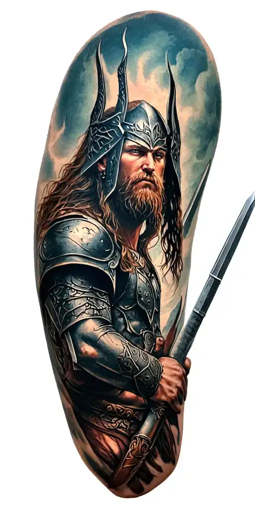 Oden Thor And Hela Over Looking A War