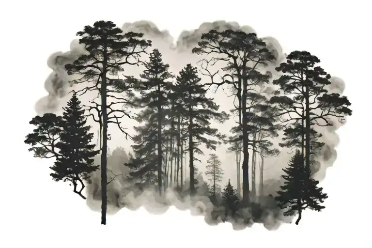 Forest With Fog Blur