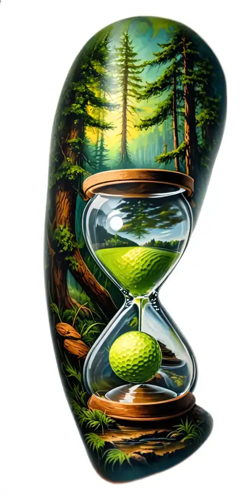 Forest And Family And Hour Glass And Infinity And Golf Green