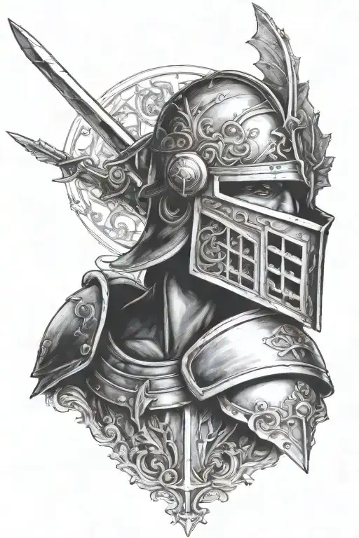 Knight Portrait Kneeling Angel