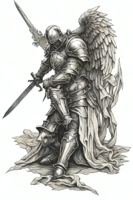 Knight Kneeling Angel