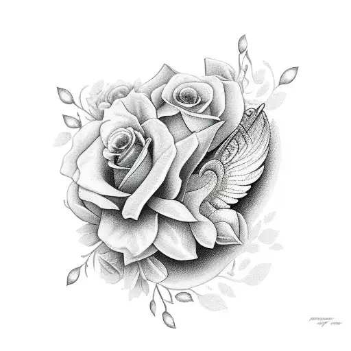 Half Wing With Flowers