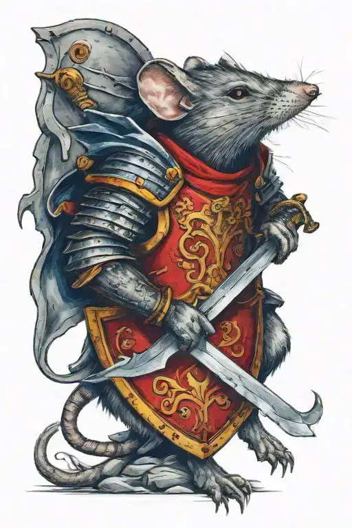 A Fierce Warrior Mouse Wielding A Sword And Shield In Battle