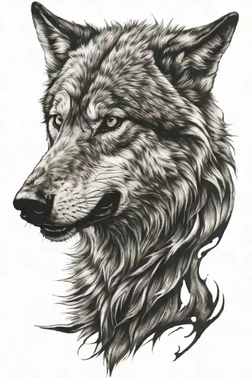 Mean Wolf Head