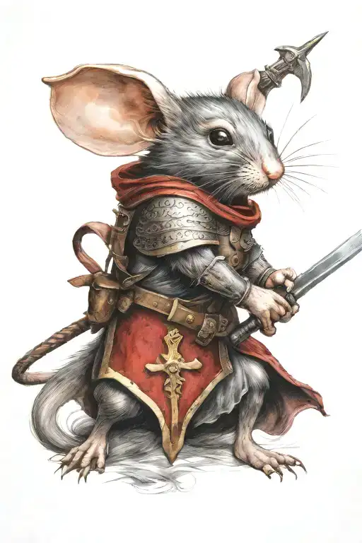 A Fierce Warrior Mouse Wielding A Sword And Shield In Battle