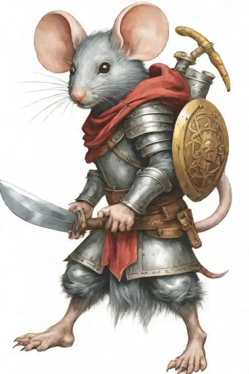 Mouse Warrior Wielding A Sword And Shield In Battle