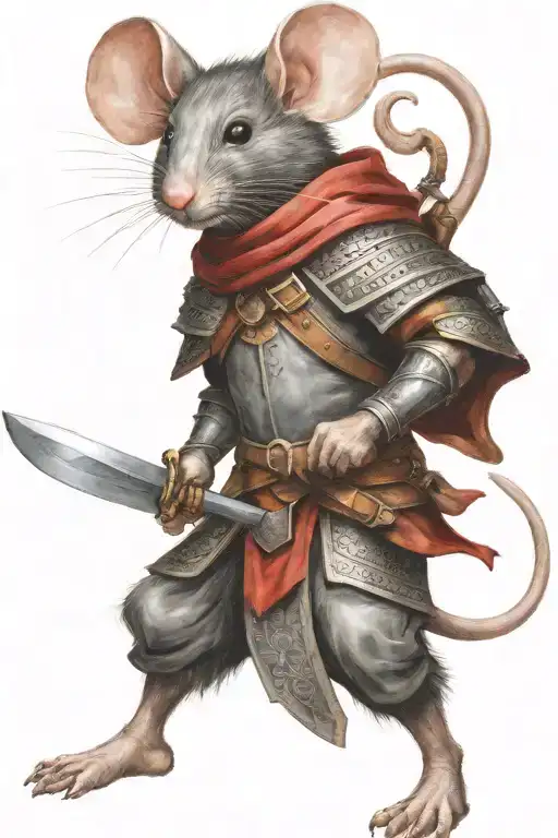 Mouse Warrior Wielding A Sword And Shield In Battle