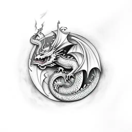 Dragon With Sky And Portal