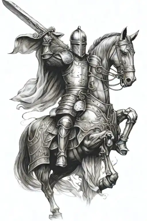 Realistic Knight Holding A Sword