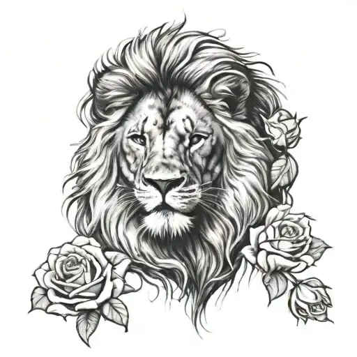 Lion And Rose