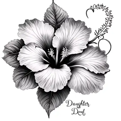 Hibiscus Flower With A Heart And The Infinite Sign For My Daughter And Me