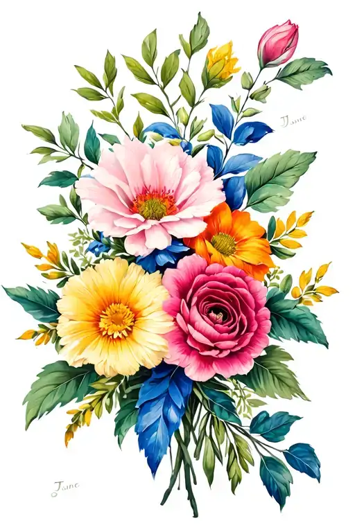 Birth Flower Bouquet January June August September December