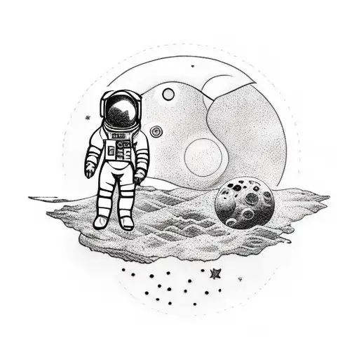 Astronaut And Moon Back