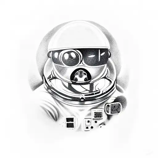 Astronaut Whit Moon In The Back