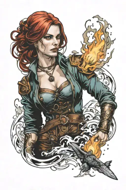 Triss Merigold With Fire Rising