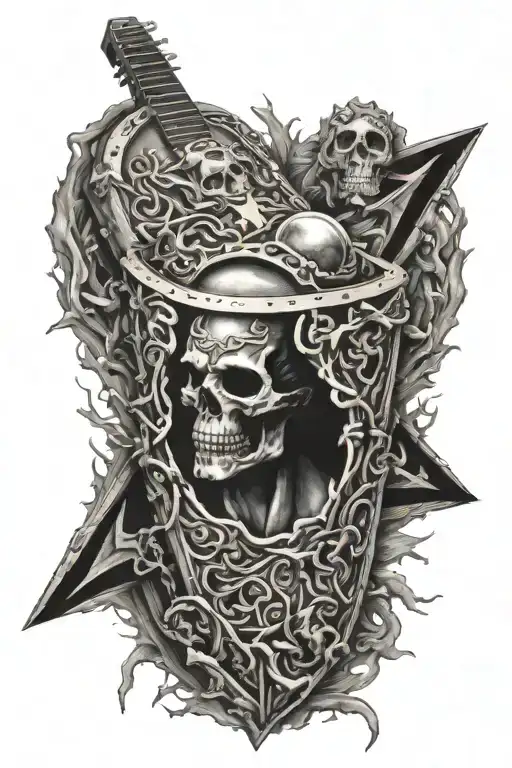 Metallica Dead Magnetic Coffin Surrounded By Viking Runs