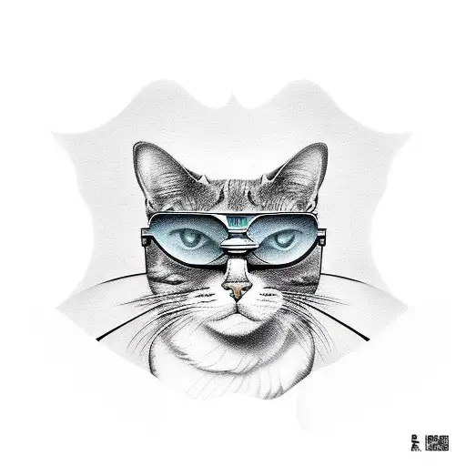 Cat With Sunglasses And Cigarette