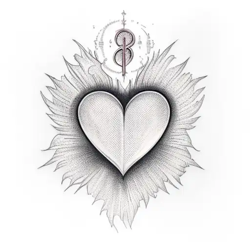 The Word Blessed In The Shape Of A Heart