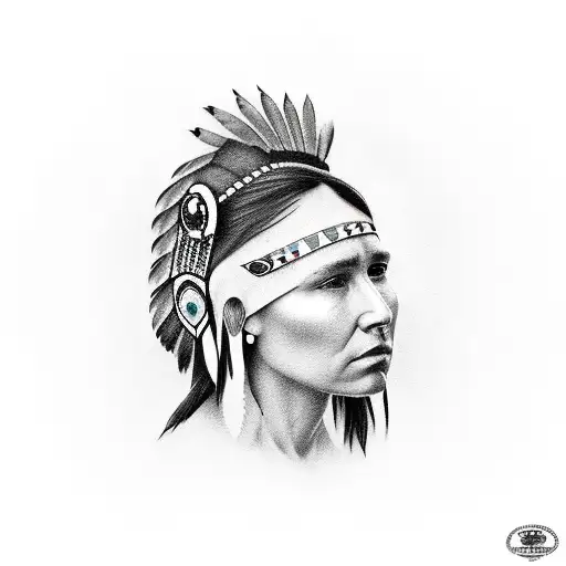 American Indian Girl Head