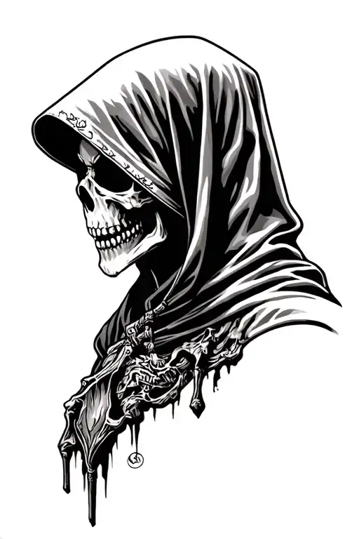 Hooded Grim Reaper Side Profile